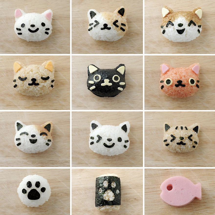 Onigiri de gatinho - obentô